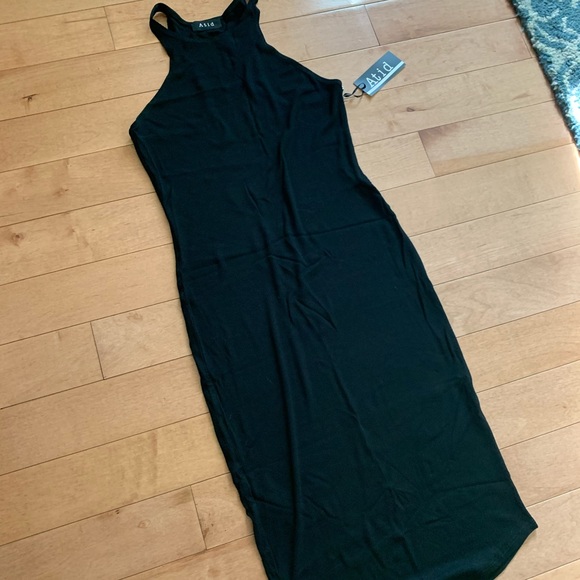 Black High Neck Ribbed Dress (S) - Picture 4 of 6